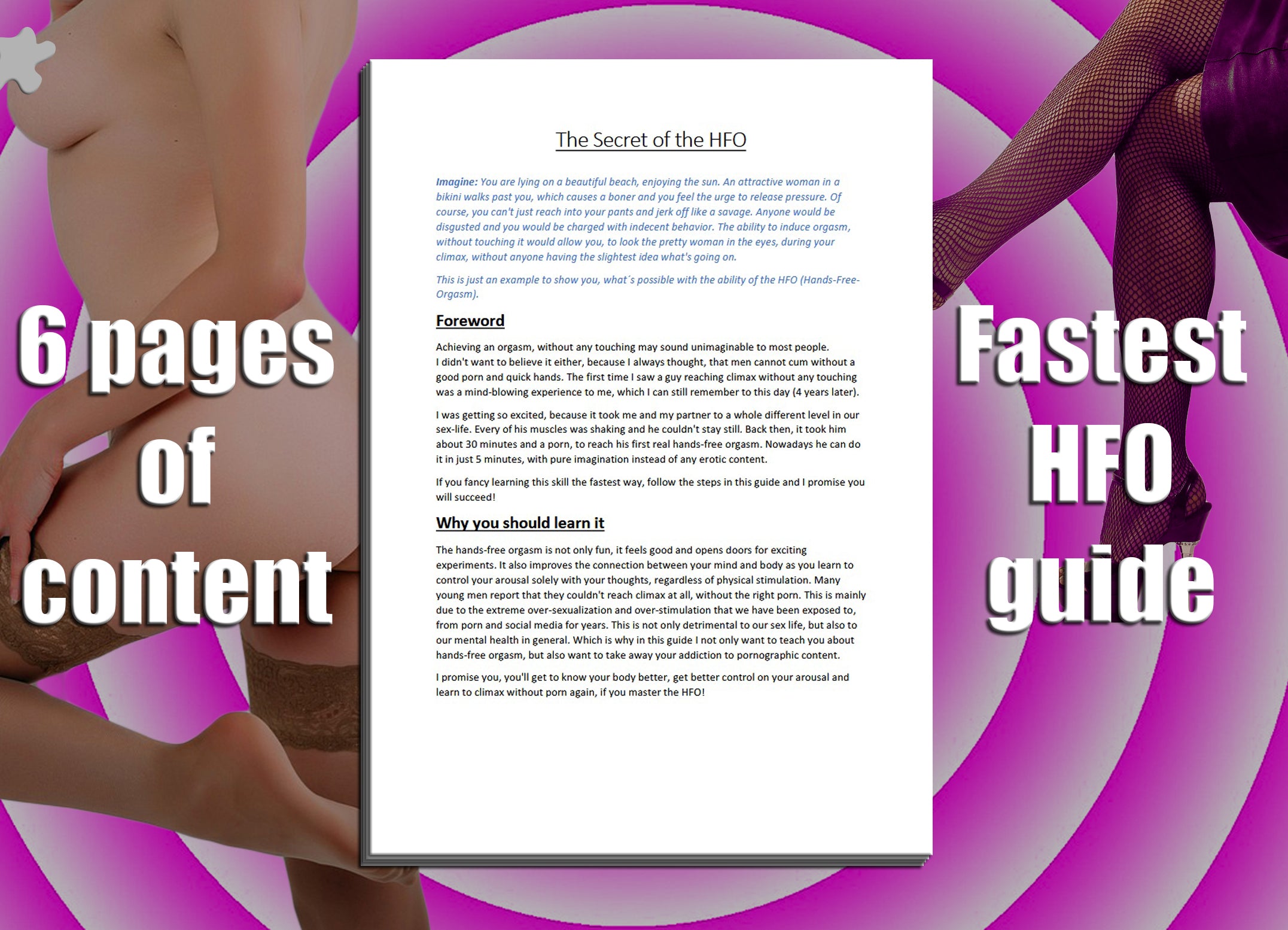 Handsfree Orgasm Guide HFO eBook Improving Sexlife Super Orgasm More Intense Orgasm Pelvic Floor Masturbation