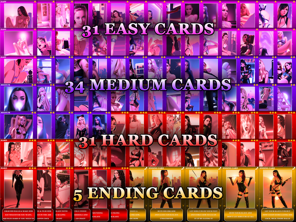 FEMDOM CARD GAME Mistress Slave Submission Joi Instructions Challenges Punishment Humiliation Sissy Domination Dominatrix Tasks
