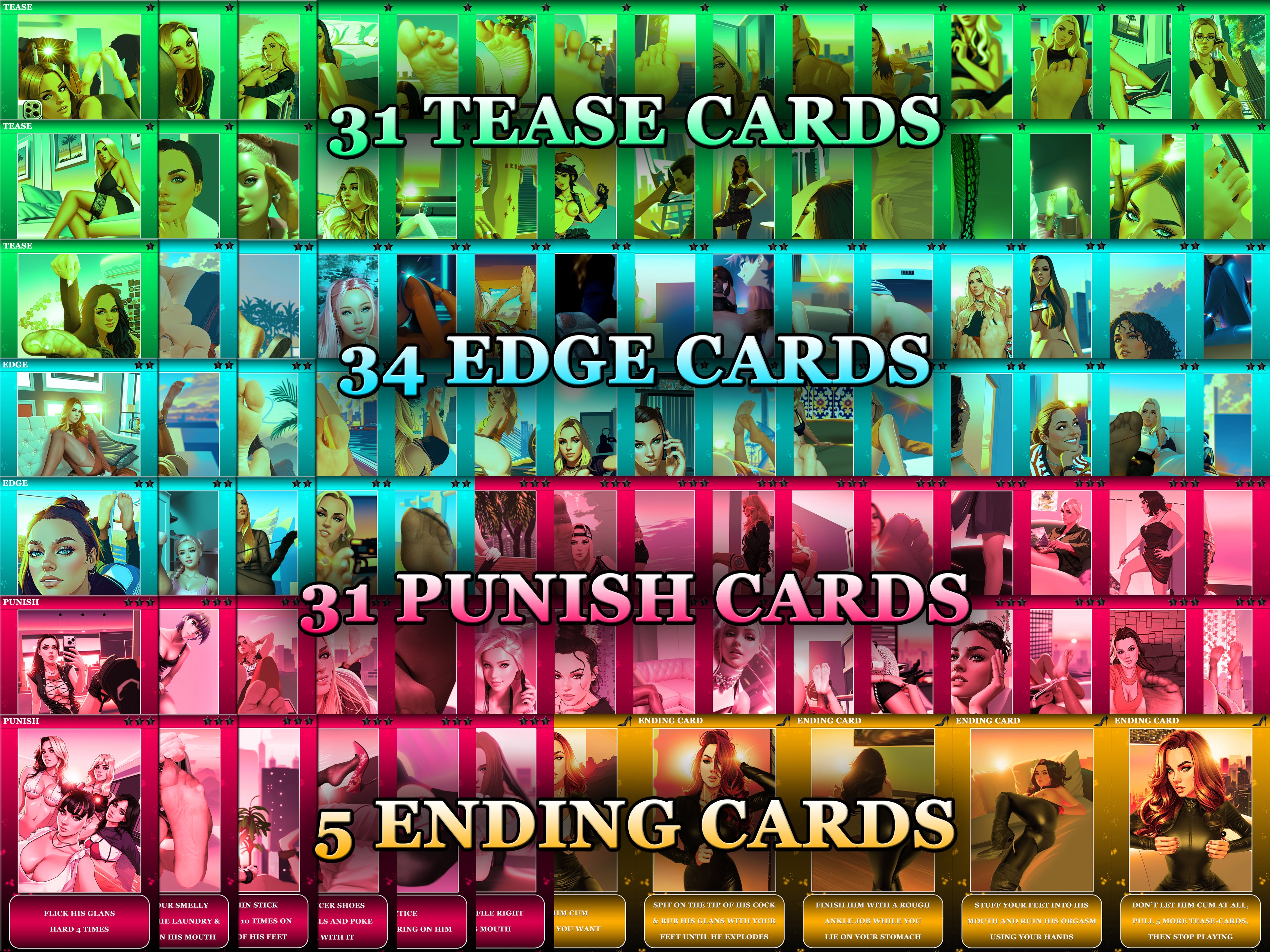 FOOT WORSHIP Card Game 2024 Digital Bdsm Couple Game Submission Devotion Worship FLR Female Supremacy Dominance Power Play Bondage