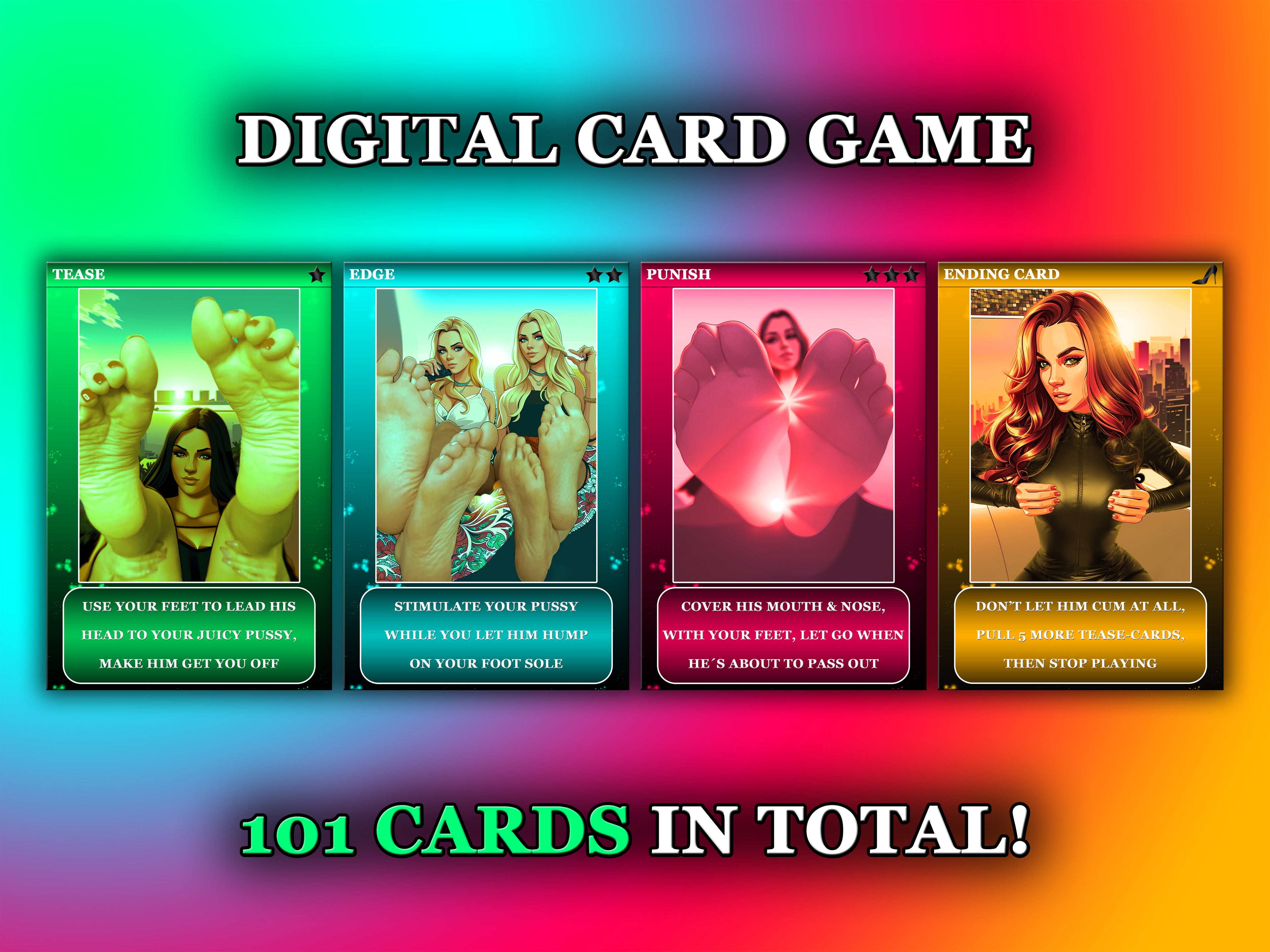 FOOT WORSHIP Card Game 2024 Digital Bdsm Couple Game Submission Devotion Worship FLR Female Supremacy Dominance Power Play Bondage